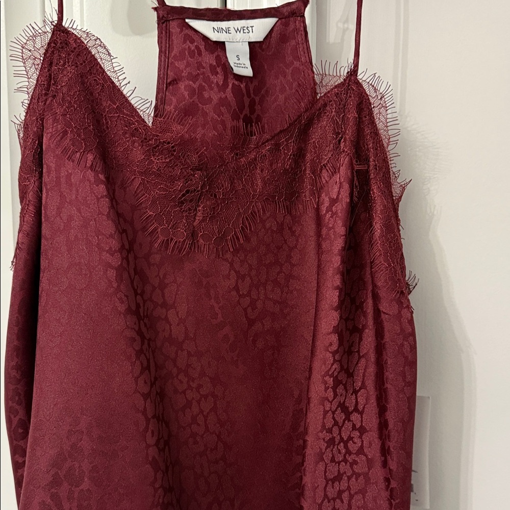 Nine West Deep Red Lace Cami Top